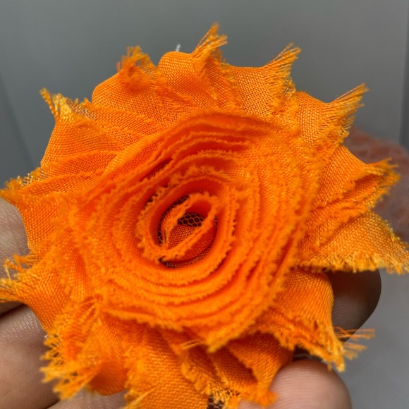 Lot of 14 Orange shabby flowers headbands DIY NEW - Picture 3 of 3